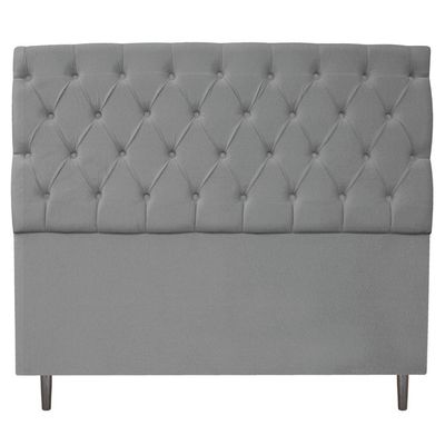 Cabeceira Estofada Liverpool 195cm King Suede Cinza