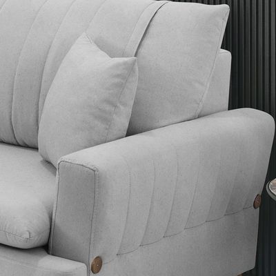 Sofa 3 Lugares 200 Cm Eron Linho Cinza Vazzano Cinza
