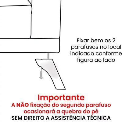 Sofa 3 Lugares 200 Cm Eron Linho Cinza Vazzano Cinza