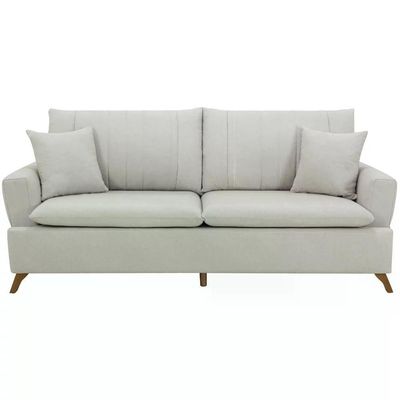 Sofa 3 Lugares 180 Cm Eron Linho Bege Vazzano Bege