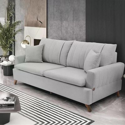 Sofa 2 Lugares 160 Cm Eron Linho Cinza Vazzano Cinza