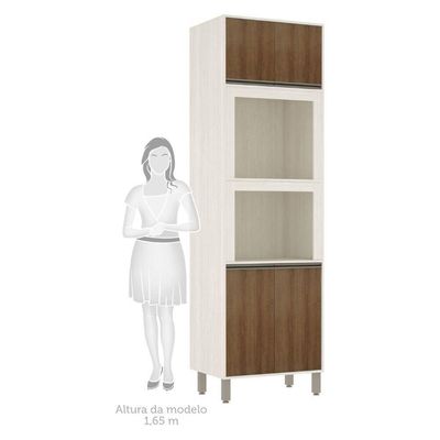Paneleiro De Cozinha 70 Cm Nichos Para Forno E Microondas Li