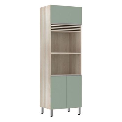 Paneleiro 70Cm 2 Nichos Para Microondas C/ Grade Superior De