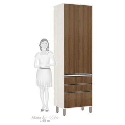 Paneleiro De Cozinha 70 Cm 3 Gavetas Linea Pátina Ff C/ Avel