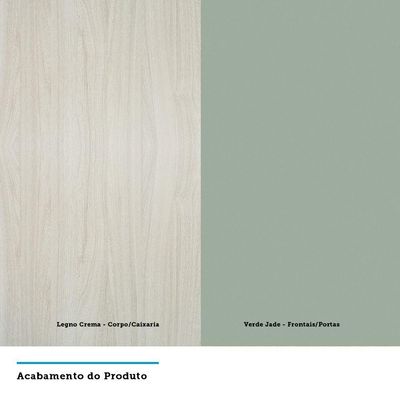 Paneleiro 40 Cm Raso Luci Legno Crema Com Verde Jade