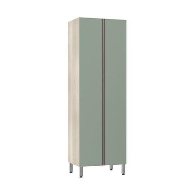Paneleiro 70Cm Duplo Luci Legno Crema Com Verde Jade