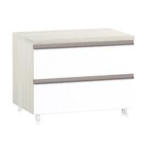 Mesa De Cabeceira Prime Plus 60 Cm Legno Crema C/ Branco Mat