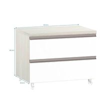 Mesa De Cabeceira Prime Plus 60 Cm Legno Crema C/ Branco Mat