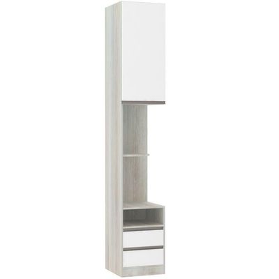 Mesa De Cabeceira Esquerdo Prime Plus Legno Crema C/ Branco
