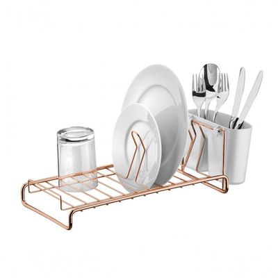 Escorredor De Louças Pratos Talheres Rosé Gold Future 984rg