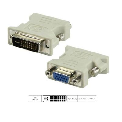 Adaptador Conversor Vga (Fêmea) Para Dvi-I (Macho) Dual Link 24+5 Pinos