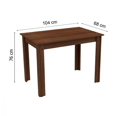 Mesa Retangular com Tampo de Madeira Rustic Madesa