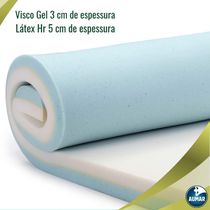 Pillow Top Visco Nasa Gel + Látex HR Foam Casal 8cm Aumar