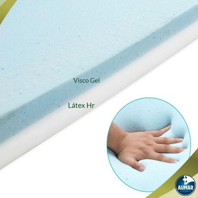 Pillow Top Visco Nasa Gel + Látex HR Foam Casal 8cm Aumar