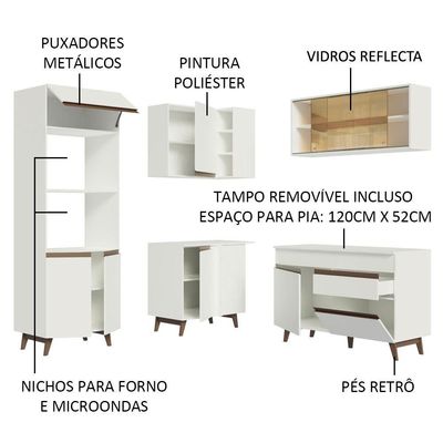 Cozinha Completa de Canto Reims com Armário e Balcão Madesa