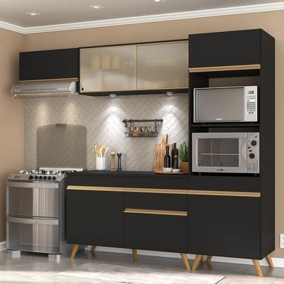 Cozinha Compacta 4 Peças Com Leds Veneza Up Multimóveis