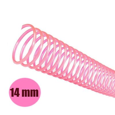 Espirais para Encadernação Rosa 14mm 85 Folhas 100 Unidades