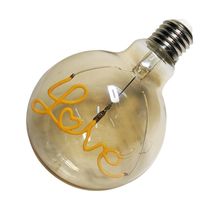 Lampada Led Love Vintage Mensagem 4W Branco Quente Casa Come
