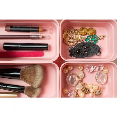 Organizador De Gavetas Logic Medio Ou Rosa Quartzo Ol300rsqt