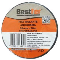 Fita Isolante Anti-Chamas Preta 20M