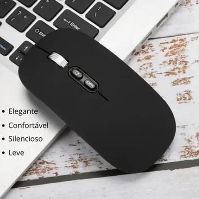 Mouse Sem Fio Wireless Bateria Recarregável Clique Silencios