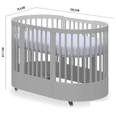 Berço Infantil Progressivo Wave 3 Em 1 Divicar Cinza