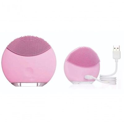 Esponja Elétrica Massagem Limpeza Rosto Recarregável - Rosa