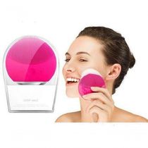 Esponja Elétrica Massagem Limpeza Rosto Recarregável - Pink