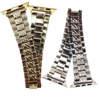 Kit 2 Pulseira Smartwatch Pedra Strass Smartband Aço 3 Elos