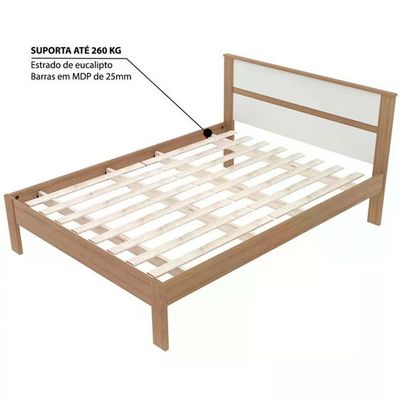 Cama Casal Cm8005 Amendoa Branco Tecno Mobili Amendoa Branco