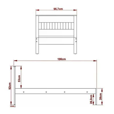 Cama Solteiro Cm8006 Amendoa Branco Tecno Mobili