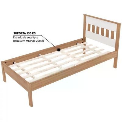 Cama Solteiro Cm8006 Amendoa Branco Tecno Mobili