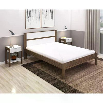 Cama Casal Cm8005 Nogal Branco Tecno Mobili Nogal Branco