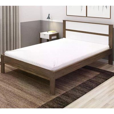 Cama Casal Cm8005 Nogal Branco Tecno Mobili Nogal Branco