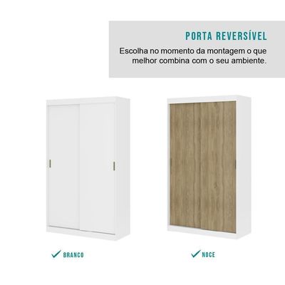 Guarda Roupa Casal 2 Portas 2 Gav Branco Carraro Noah