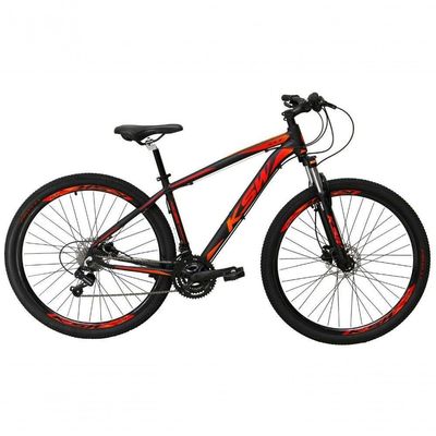 Bicicleta Aro 29 Trava Preto/laranja e Vermelho