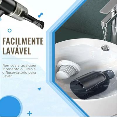 Aspirador Portátil Automotivo Sem Fio Usb
