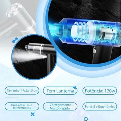 Aspirador Portátil Automotivo Sem Fio Usb