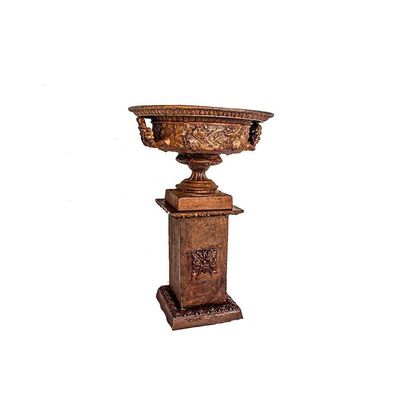 Floreira Com Base Flores Jardim Decorar Ferro Fundido
