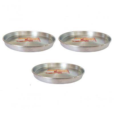 Kit 3 Formas De Pizza 26cm Alumínio Borda Reforçada Docesar
