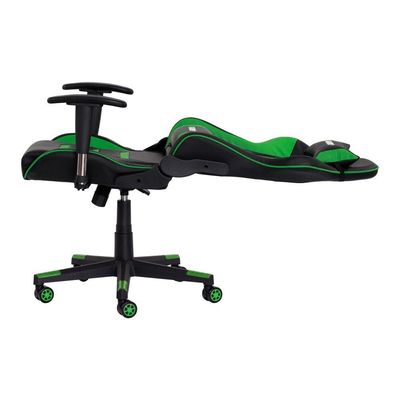 Cadeira Gamer Reclinável Giratória Preta C/Verde Ajustável