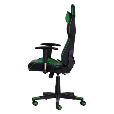 Cadeira Gamer Reclinável Giratória Preta C/Verde Ajustável