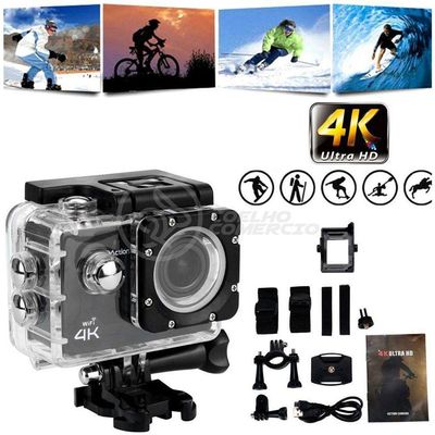 Go Cam Camera Vídeo Action Wifi 4K Ultra Hd Dv 30M Preto