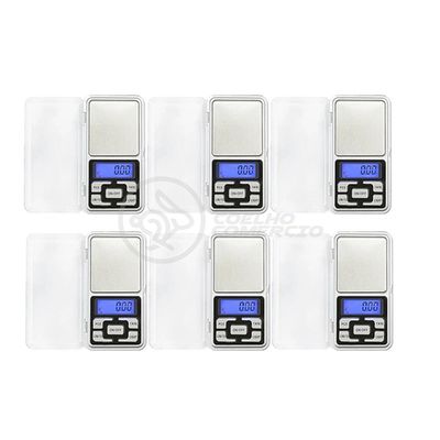 Kit 6 Mini Balanças Digitais Alta Precisão 500g prata