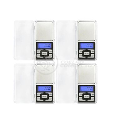 Kit 4 Mini Balanças Digitais Alta Precisão 500g prata
