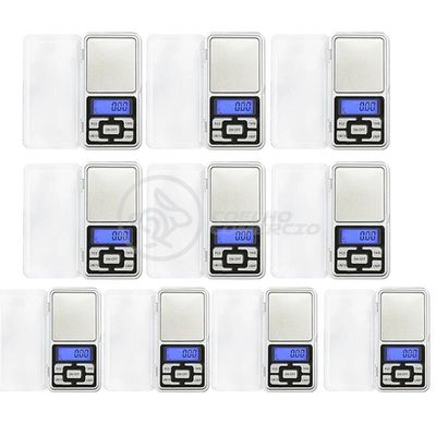 Kit 10 Mini Balanças Digitais Alta Precisão 500g prata