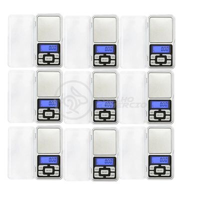 Kit 9 Mini Balanças Digitais Alta Precisão 500g prata