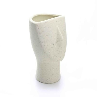 Vaso Rosto Areia Em Cerâmica 23x15cm