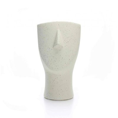 Vaso Rosto Areia Em Cerâmica 23x15cm