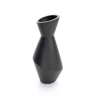 Vaso Preto Em Cerâmica 26x12cm